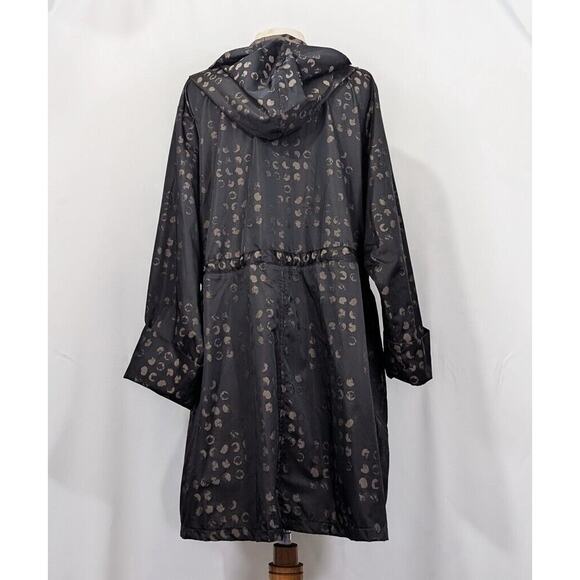 IC Connie K Jacket Black Brown Polka Dot Parachute Tie Front Women's Size 1X - Picture 4 of 7